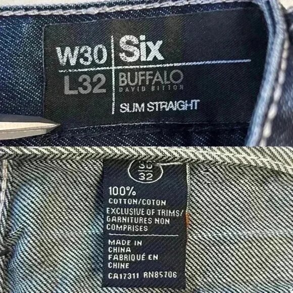 Buffalo Six Men’s Slim Straight Leg Jeans Blue Size 30 - Picture 9 of 13